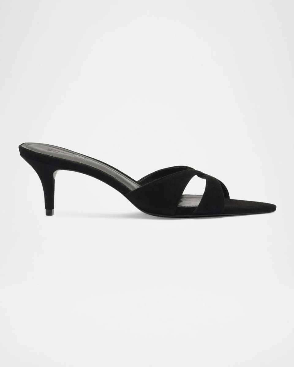 Hilda Suede Crisscross Stiletto Mules